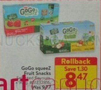 Walmart GoGo squeez Fruit Snacks offer