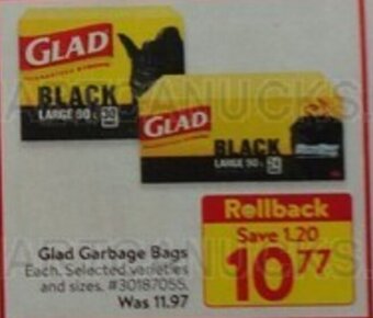 Walmart Glad Garbage Bags offer