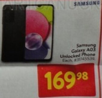 Walmart Samsung Galaxy A03 Unlocked Phone offer