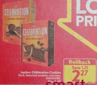 Walmart Leclerc Célébration Cookies offer
