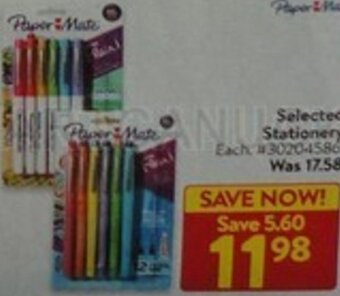 Walmart Paper Mate Selected Stationery offer