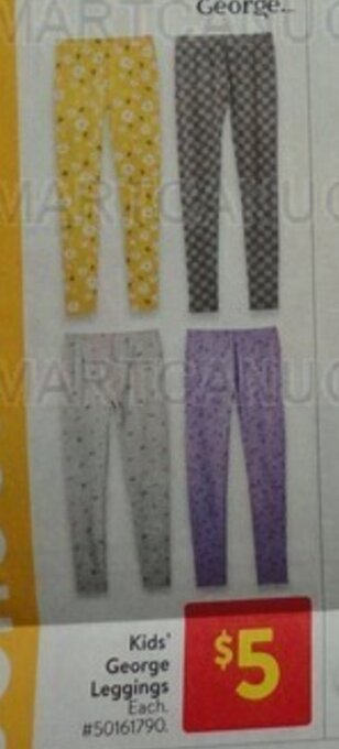 Walmart Kid's George Leggings offer
