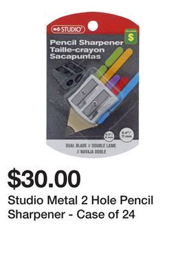 Dollarama Studio metal 2 hole pencil sharpener - case of 24 offer