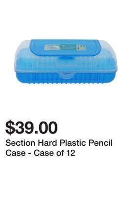 Dollarama Section hard plastic pencil case - case of 12 offer