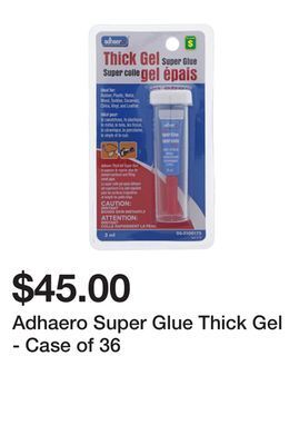 Dollarama Adhaero super glue thick gel - case of 36 offer