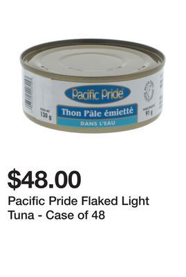 Dollarama Pacific pride flaked light tuna - case of 48 offer