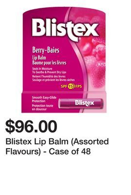 Dollarama Blistex lip balm (assorted flavours) - case of 48 offer