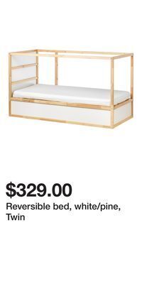 IKEA Reversible bed, white/pine, twin offer