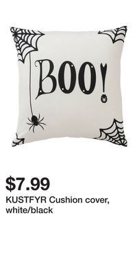 IKEA Kustfyr cushion cover, white/black offer