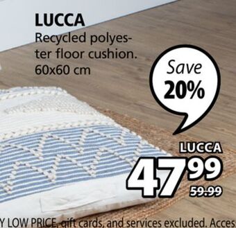 JYSK Lucca recycled polyester floor cushion offer