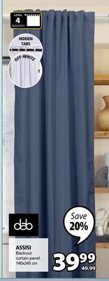 JYSK Assisi blackout curtain panel offer
