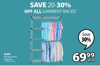 JYSK Alrik standing closet organizer offer