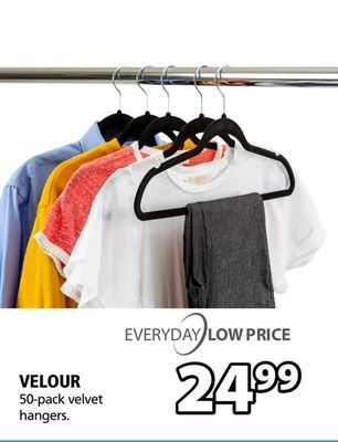 JYSK Velour 50-pack velvet hangers offer