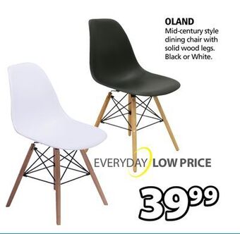 JYSK Oland mid-century style dining chair offer
