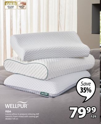 JYSK Feda luxury pillow in pressure-relieving air memory foam mixed with cooling gel offer
