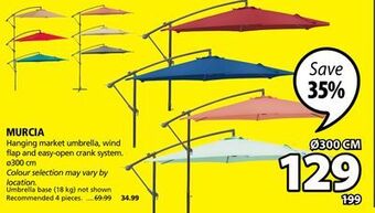 JYSK Murcia hanging market umbrella offer