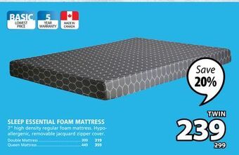JYSK Sleep essential foam mattress offer
