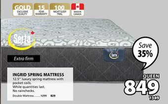 JYSK Serta ingrid spring mattress offer
