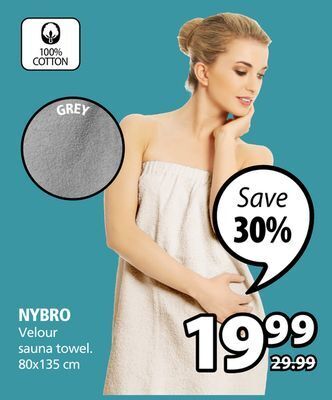 JYSK Nybro velour sauna towel offer