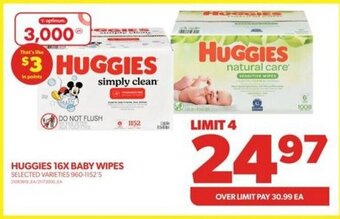 Real Canadian Superstore HUGGIES 16X BABY WIPES, 960 - 1152'S offer