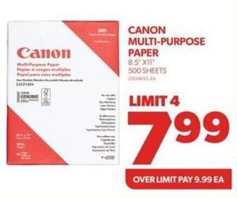 Real Canadian Superstore CANON MULTI-PURPOSE PAPER 8.5 X 11" 500 SHEETS offer