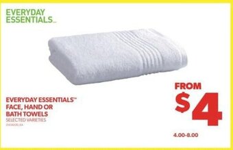 Real Canadian Superstore EVERYDAY ESSENTIALS™ FACE, HAND OR BATH TOWELS offer