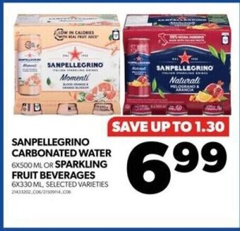 Real Canadian Superstore SANPELLEGRINO CARBONATED WATER 6 x 500 mL OR SPARKLING FRUIT BEVERAGES 6 x 330 mL offer