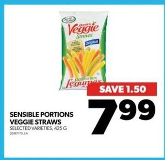 Real Canadian Superstore SENSIBLE PORTIONS VEGGIE STRAWS, 425 G offer