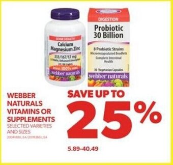 Real Canadian Superstore WEBBER NATURALS VITAMINS OR SUPPLEMENTS offer