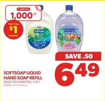 Real Canadian Superstore SOFTSOAP LIQUID HAND SOAP REFILL , 1,47 L offer