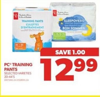 Real Canadian Superstore PC TRAINING PANTS 20-44'S offer