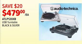 2001 Audio Video Audio-technica® usb turntable black & silver offer