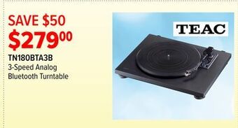 2001 Audio Video Teac 3-speed analog bluetooth turntable offer