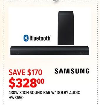 2001 Audio Video Samsung 430w 3.1ch sound bar w/ dolby audio offer