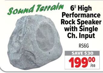2001 Audio Video Sound terrain 6 high performance rock speaker with single ch. input offer