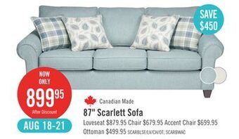 The Brick Scarlett chenille sofa - marine offer