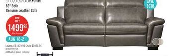 The Brick Seth genuine leather sofa - grey offer