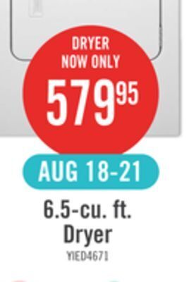 The Brick Inglis 6.5 cu. ft. electric dryer with automatic drying control yied4671ew offer