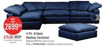 The Brick Eclipse 4-piece linen-look fabric modular sectional - navy offer