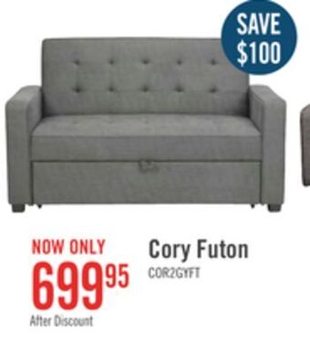 The Brick Corey velvet futon - grey offer