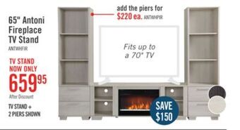 The Brick Antoni 62 tv stand with crystal ember firebox - white offer