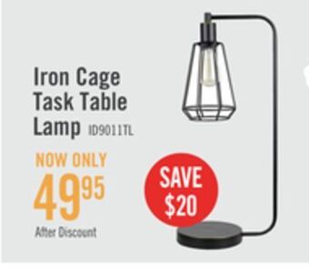 The Brick 24 iron cage desk/task lamp offer