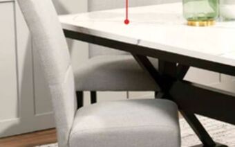 The Brick Verona 5-piece dining package with trestle dining table offer