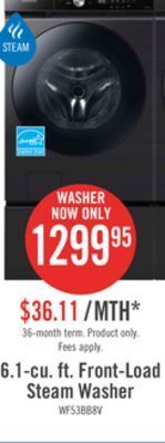 The Brick Samsung bespoke 6.1 cu. ft. smart front-load washer - wf53bb8700avus offer