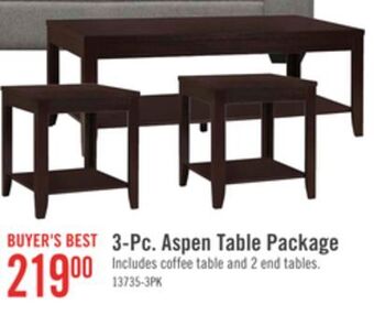 The Brick Aspen 3-piece coffee and two end tables package - espresso offer