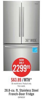 The Brick Frigidaire gallery 28.8 cu. ft. french-door refrigerator - grfn2853af offer