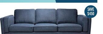 The Brick Kassia linen-look sofa - blue offer