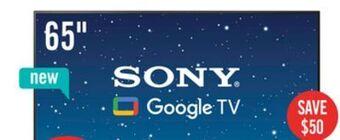 The Brick Sony 65 x77l 4k hdr led google tv offer