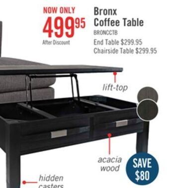 The Brick Bronx coffee table with lift-top - dark charcoal offer
