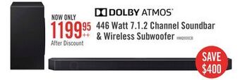 The Brick Samsung 7.1.2 channel soundbar with wireless subwoofer offer